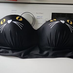 Black Cat Face Bikini top